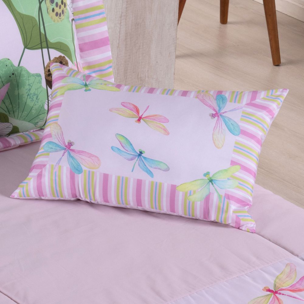 4-Piece Twin Comforter Set Printed 300 Thread Count Microfiber with Cushion – Complete Bedding Set