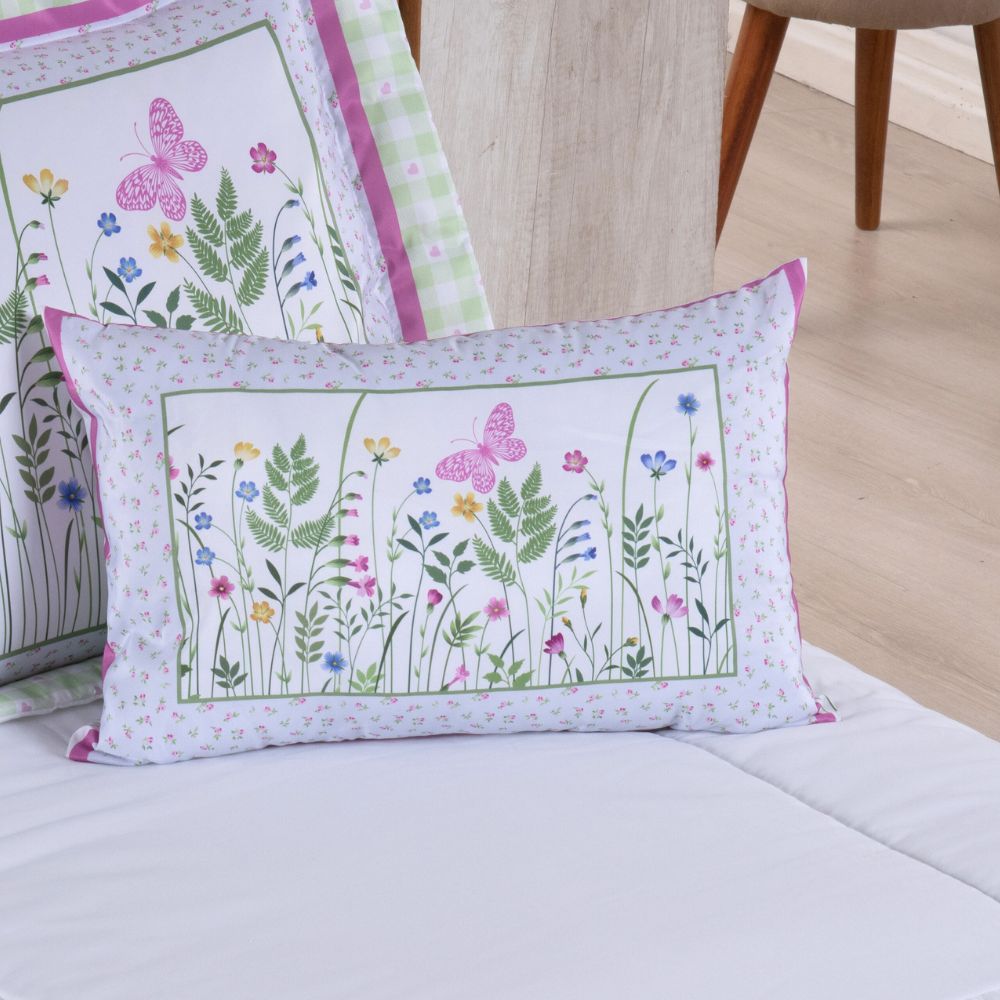 4-Piece Twin Comforter Set Printed 300 Thread Count Microfiber with Cushion – Complete Bedding Set