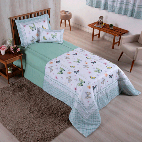 4-Piece Twin Comforter Set 300 Thread Count Microfiber with Cushion – Complete Bedding Set