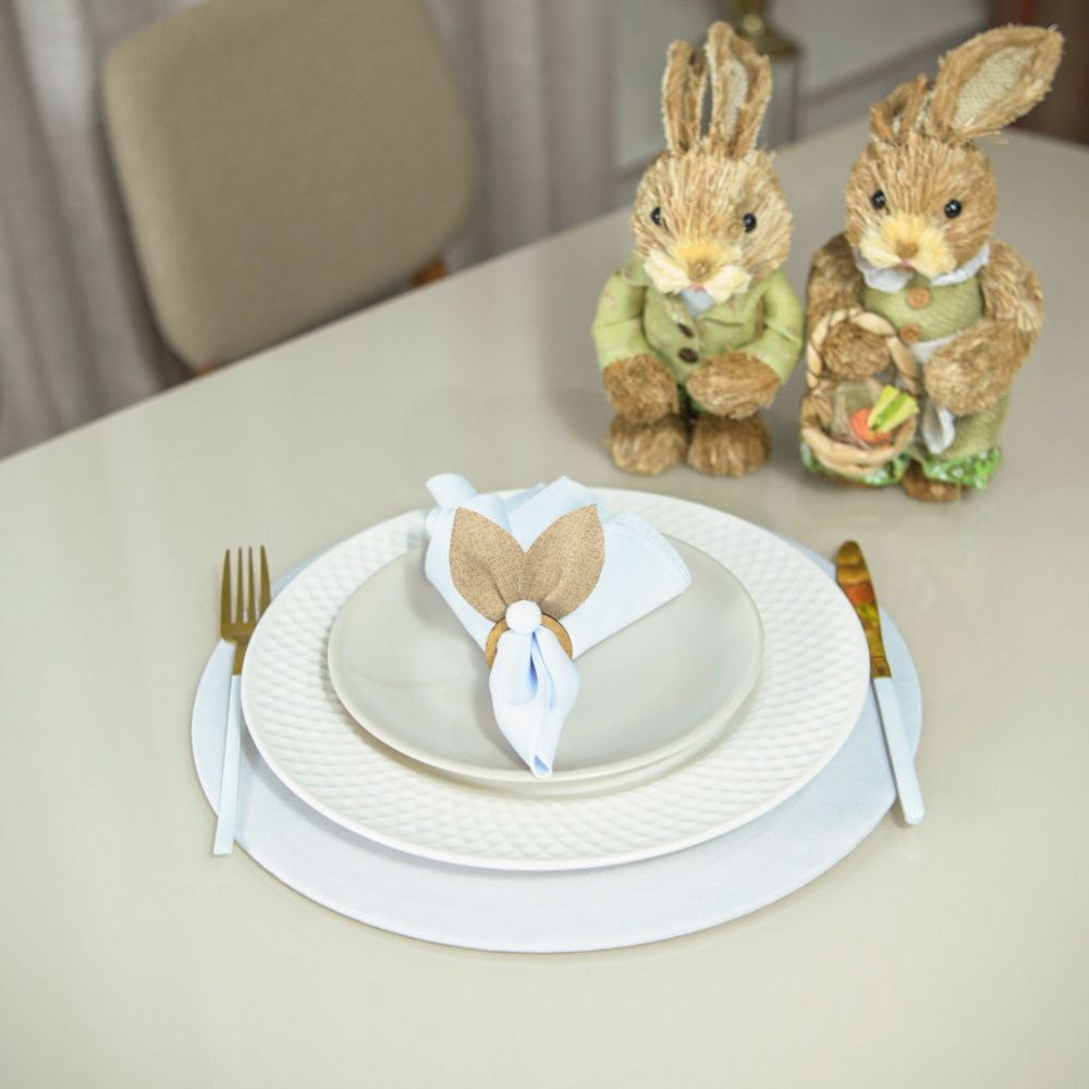 Easter Bunny Ear Napkin Rings Set of 6, 3.94 x 2.76 in
