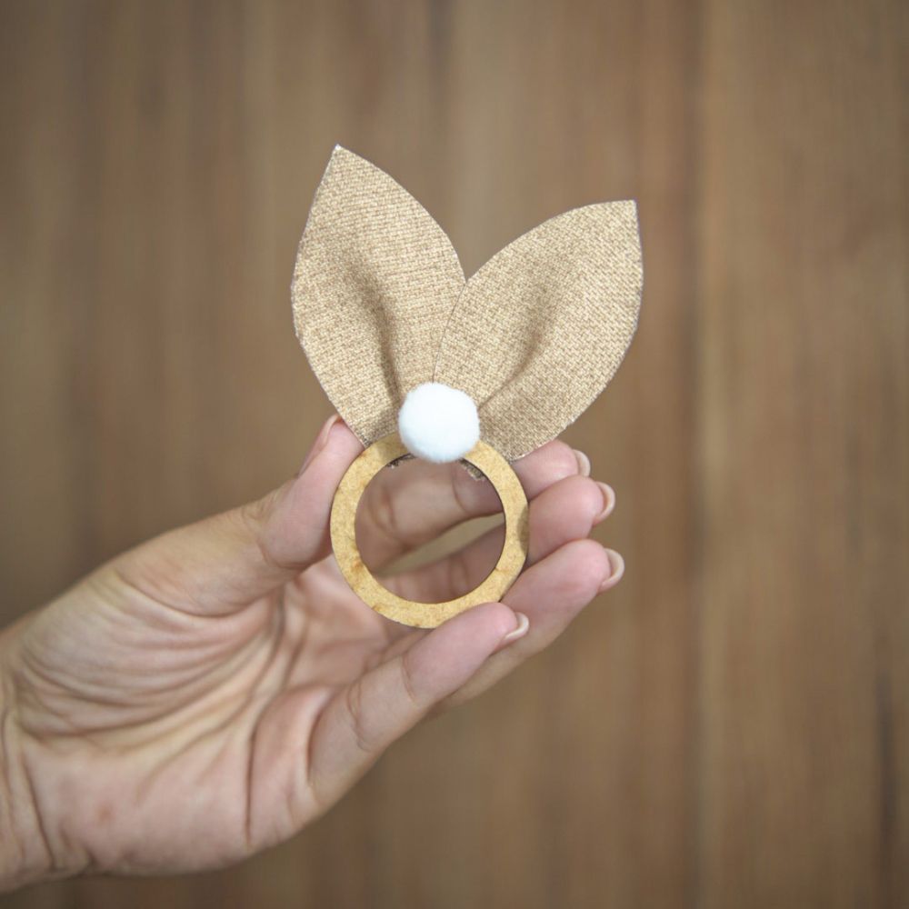 Easter Bunny Ear Napkin Rings Set of 8, 3.94 x 2.76 in