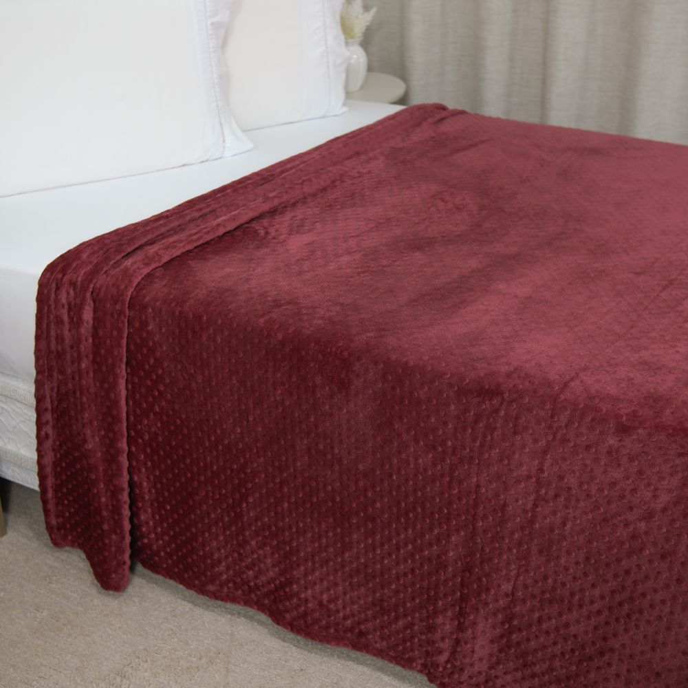 Fleece Blanket Queen 86.6 x 94.5 in – Soft Throw with Bubble Texture