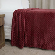 Fleece Blanket Queen 86.6 x 94.5 in – Soft Throw with Bubble Texture