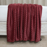 Fleece Blanket Queen 86.6 x 94.5 in – Soft Throw with Bubble Texture