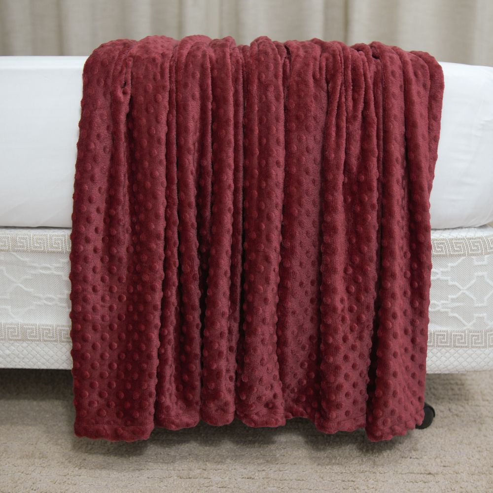 Fleece Blanket Queen 86.6 x 94.5 in – Soft Throw with Bubble Texture