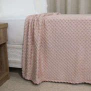 Fleece Blanket Queen 86.6 x 94.5 in – Soft Plush Throw with Bubble Texture