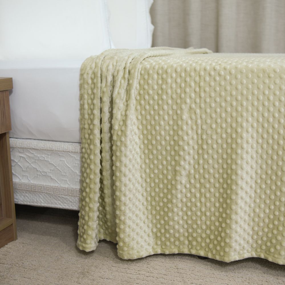 Fleece Blanket Queen 86.6 x 94.5 in – Soft Plush Throw with Bubble Texture