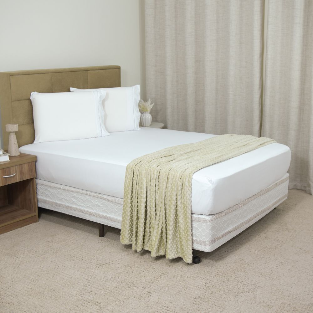 Fleece Blanket Queen 86.6 x 94.5 in – Soft Plush Throw with Bubble Texture