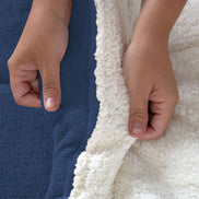 Twin Sherpa Comforter Reversible 90.6 x 66.9 in – Soft Plush Winter Bedding