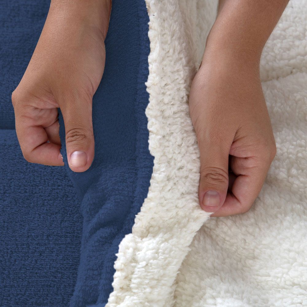 Twin Sherpa Comforter Reversible 90.6 x 66.9 in – Soft Plush Winter Bedding
