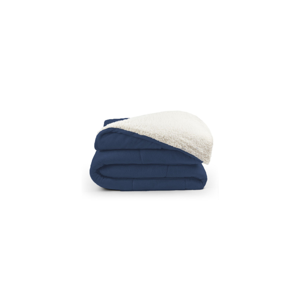 Twin Reversible Comforter Soft & Sherpa Fleece 90.6 x 66.9 in – Cozy Warm Bedding 100% Polyester