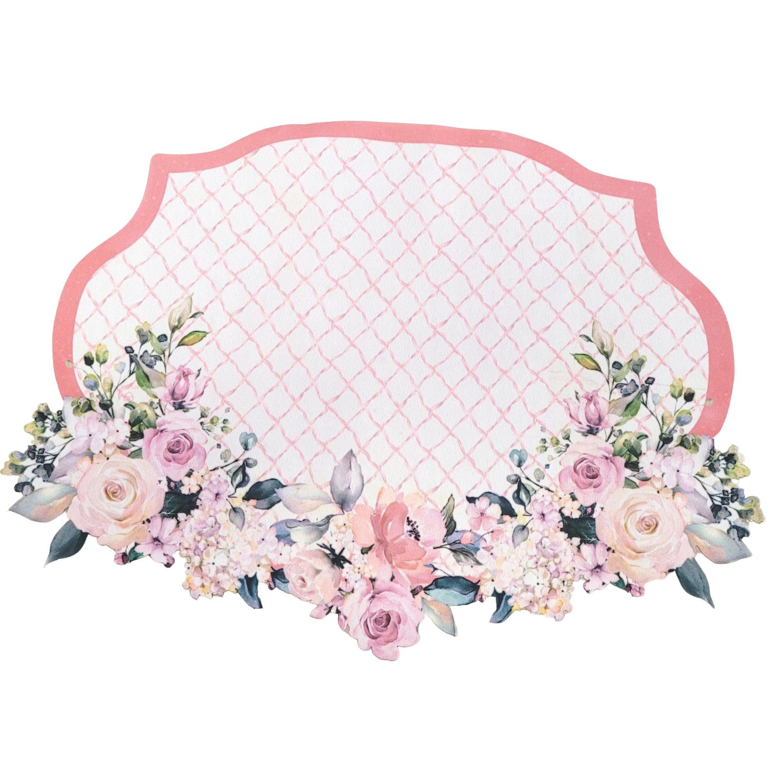 Charlo's Jogo Americano 4 Peças Impermeável Romance Rosa Xadrez Floral