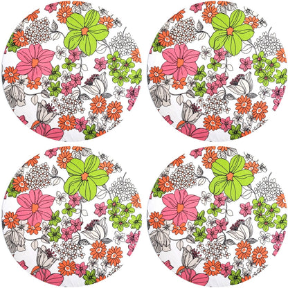 Charlo's Set of 4 Round Placemats Covers  Nina's Gardens 14 Dia inch