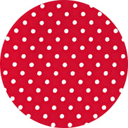 Set of 4 Round Placemats Covers 14 Dia inch Dot Polka Red White