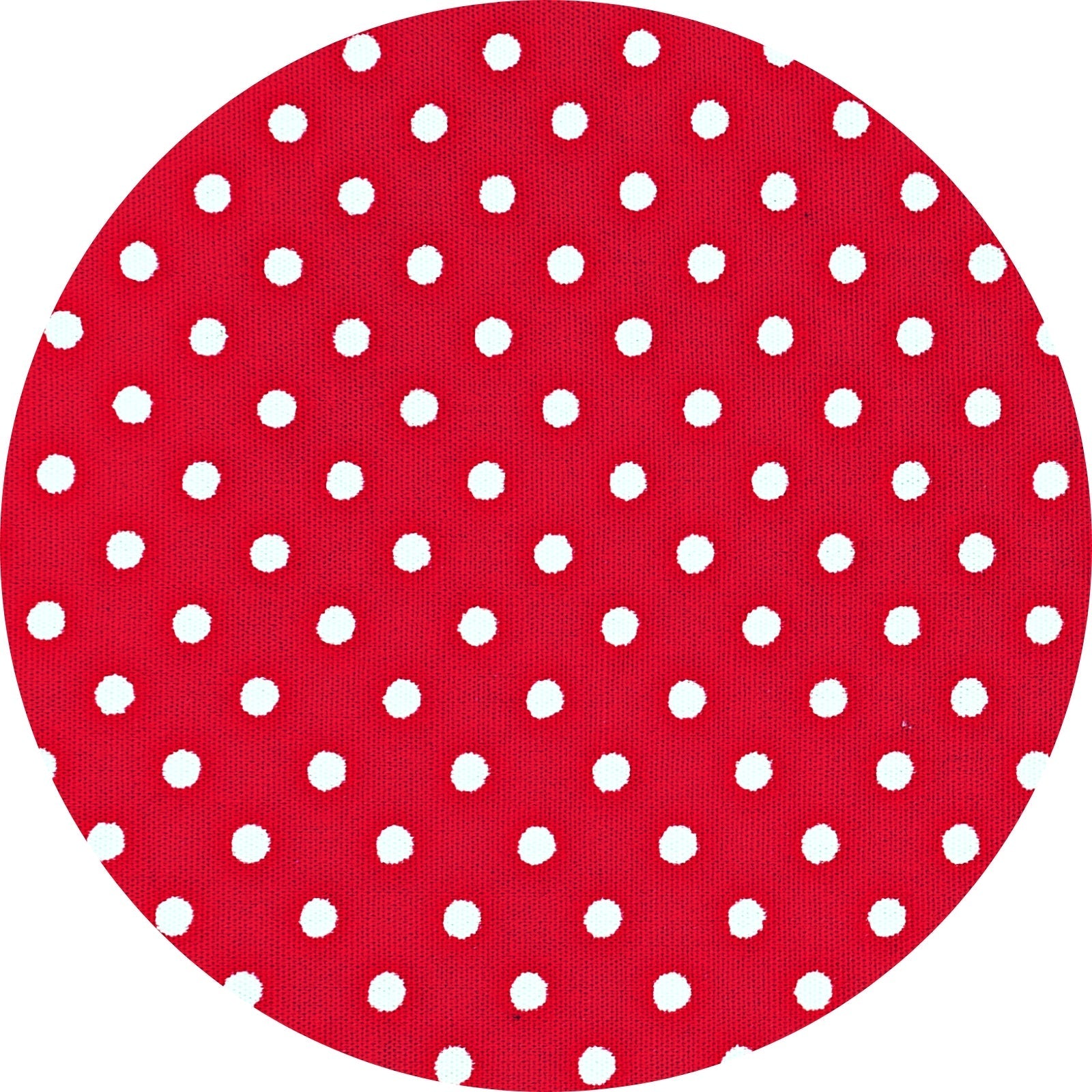 Set of 4 Round Placemats Covers 14 Dia inch Dot Polka Red White