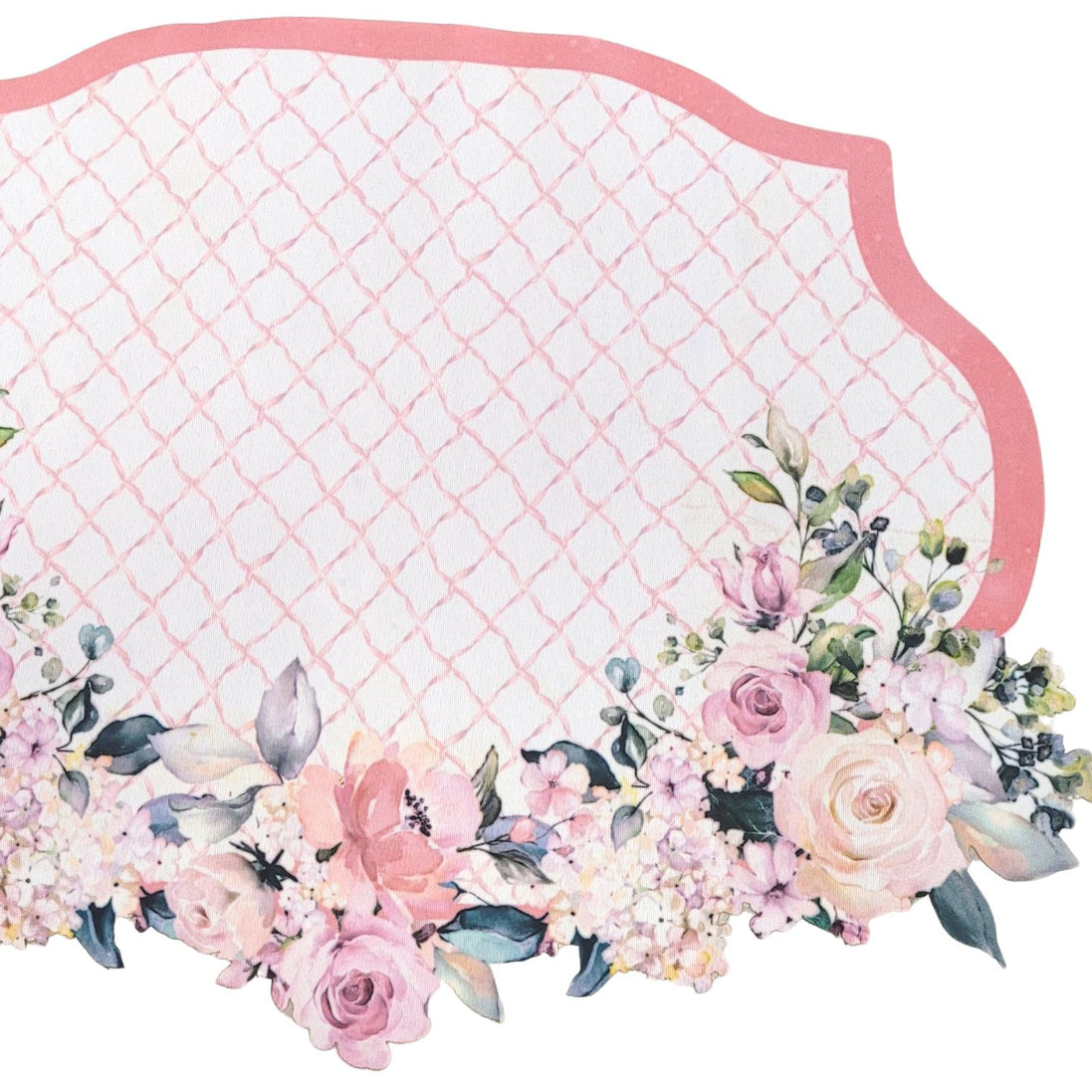 Charlo's Jogo Americano 4 Peças Impermeável Romance Rosa Xadrez Floral