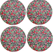 Charlo's Set of 4 Round Placemats Covers 14 Dia inch Floral Romance