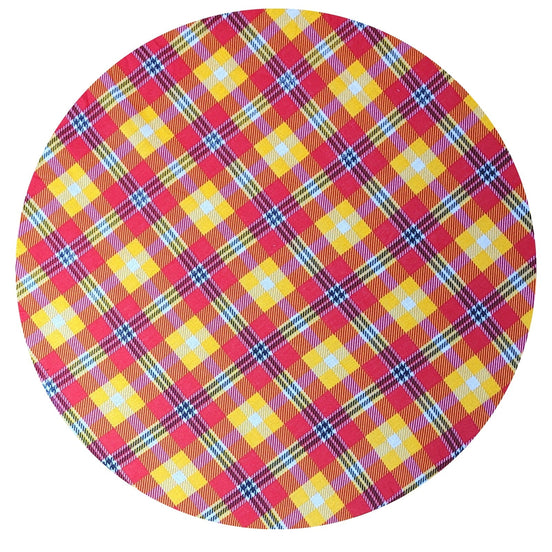 طقم شارلو من 4 قواعد أطباق دائرية أغطية 14 بوصة قطر Xadrez Plaid Sun of Morning