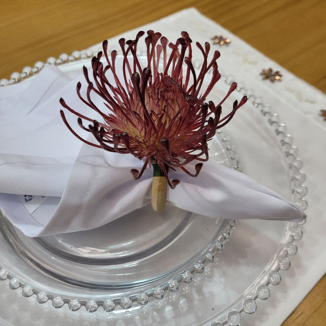 Set of 4 Purple Rustic Savanna Flower Napkin Rings