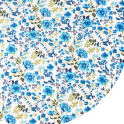 Conjunto de 4 capas de lugar americano redondas Charlo, 35,5 cm de diâmetro, azul floral celeste