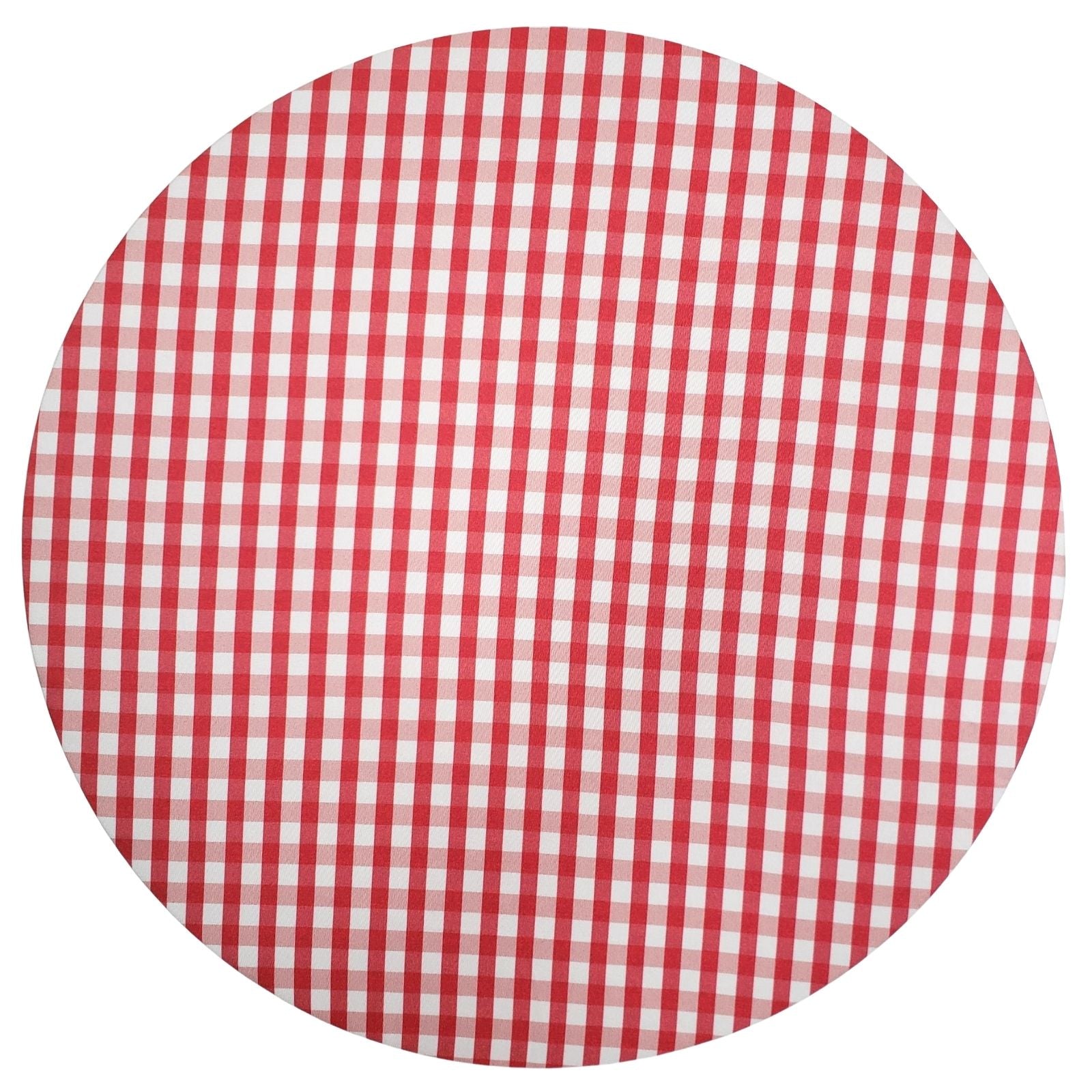 Jogo de 4 Lugares Americanos Redondos Charlo, Xadrez Vermelho e Branco, 35,5 cm de Diâmetro