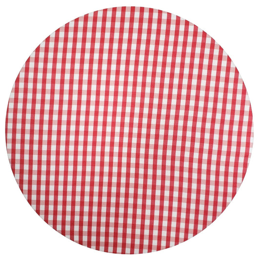 Charlo's Set of 4 Round Placemats Covers Red White Plaid 14 Dia inch