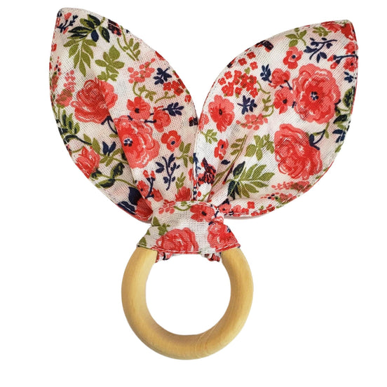 Maison Charlo | Anéis de Guardanapo de Páscoa com 4 Peças de Orelhas de Coelho, Rosas Vermelhas e Lilases | Decoração para Mesa de Jantar