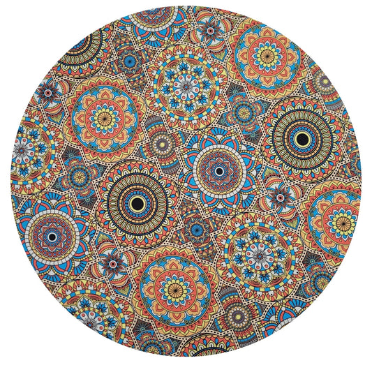 Charlo's Set of 4 Round Placemats Covers Mandala Psico 14 Dia inch