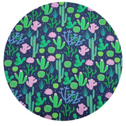 Charlo's Conjunto de 4 Capas de Sousplat Redondas Cacto Rosa Verde 14 pol. Diâmetro