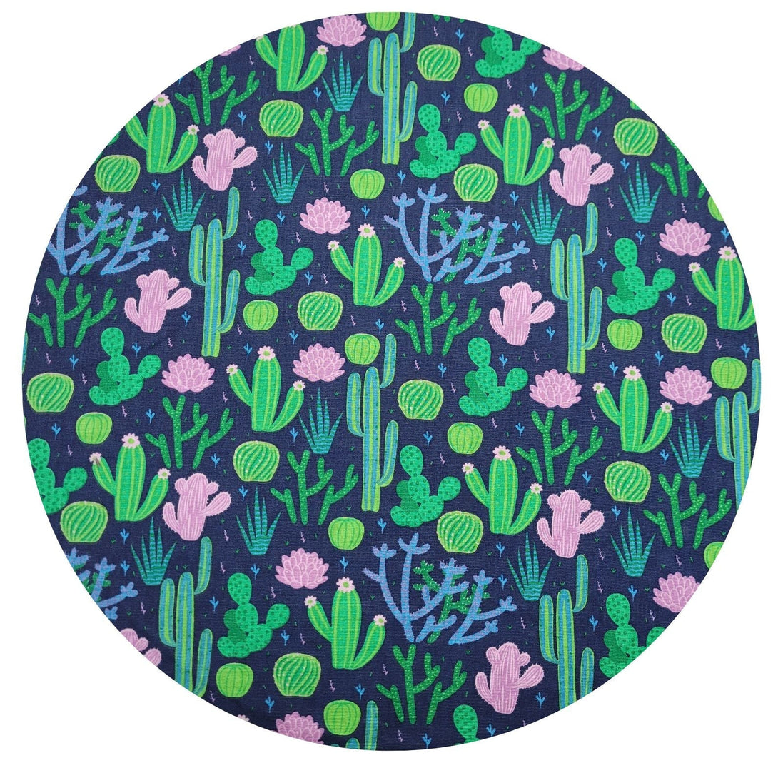 Charlo's Conjunto de 4 Capas de Sousplat Redondas Cacto Rosa Verde 14 pol. Diâmetro