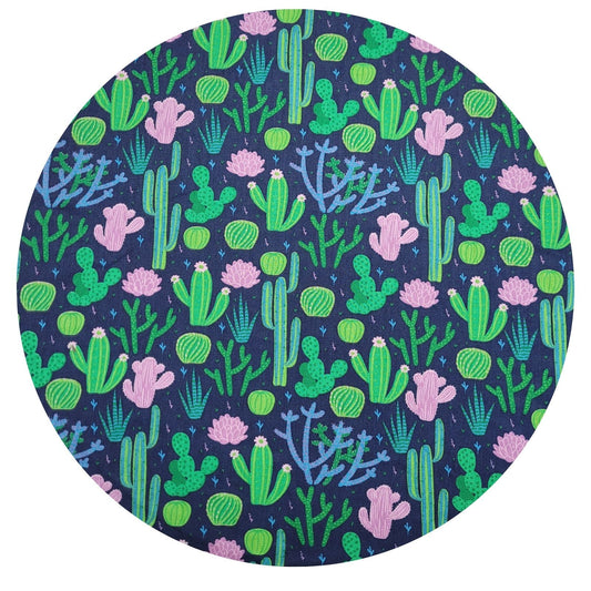 Charlo's Set of 4 Round Placemats Covers Rose Green Cactus 14 Dia inch