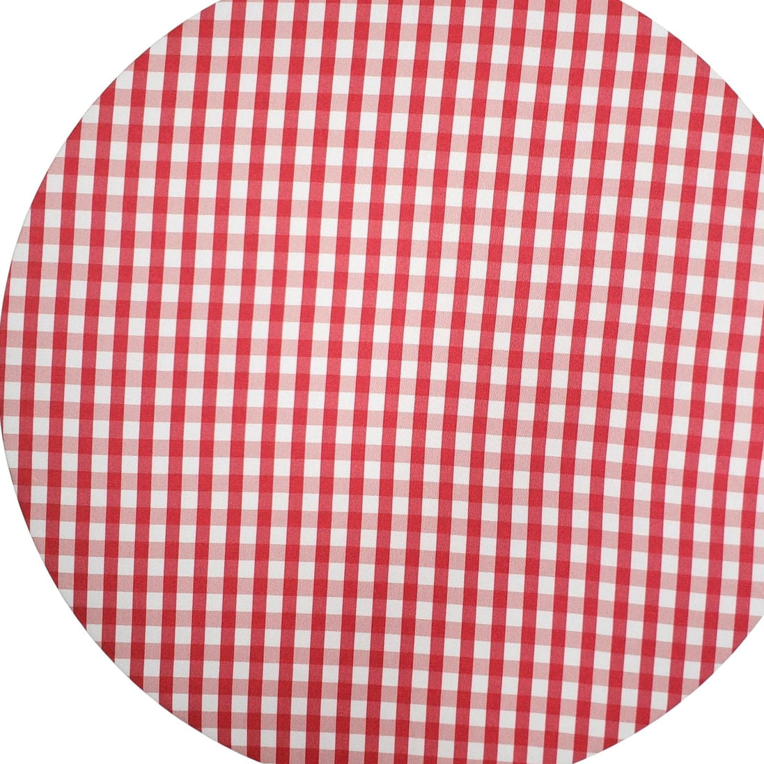Jogo de 4 Lugares Americanos Redondos Charlo, Xadrez Vermelho e Branco, 35,5 cm de Diâmetro
