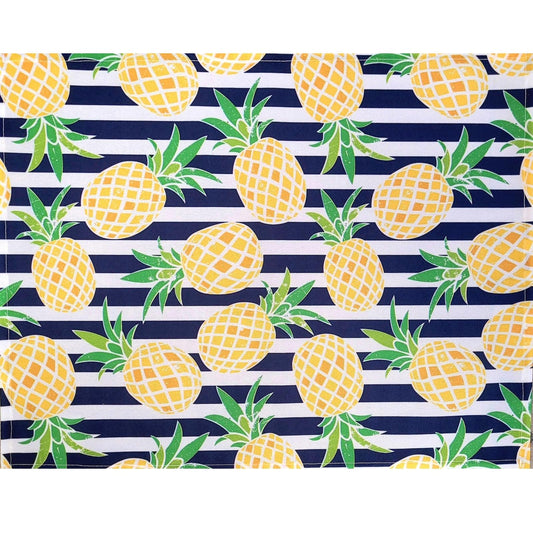 Set of 4 Waterproof Rectangular Placemats Pineapple Stained Glass 17X13