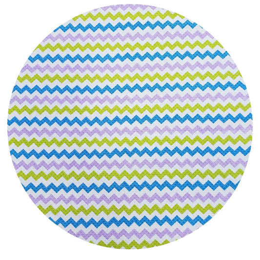 Charlo's Set of 4 Round Placemats Covers Paint ZigZag II 14 Dia inch