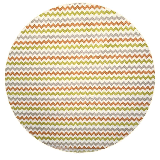 Charlo's Set of 4 Round Placemats Covers Paint ZigZag 14 Dia inch