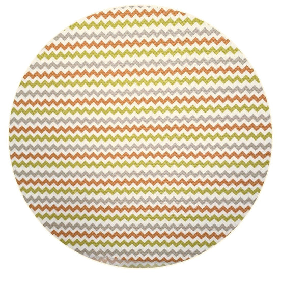 طقم مفارش أطباق دائرية شارلو من 4 قطع بنمط متعرج (zig-zag) مطبوع مقاس 14 بوصة قطر