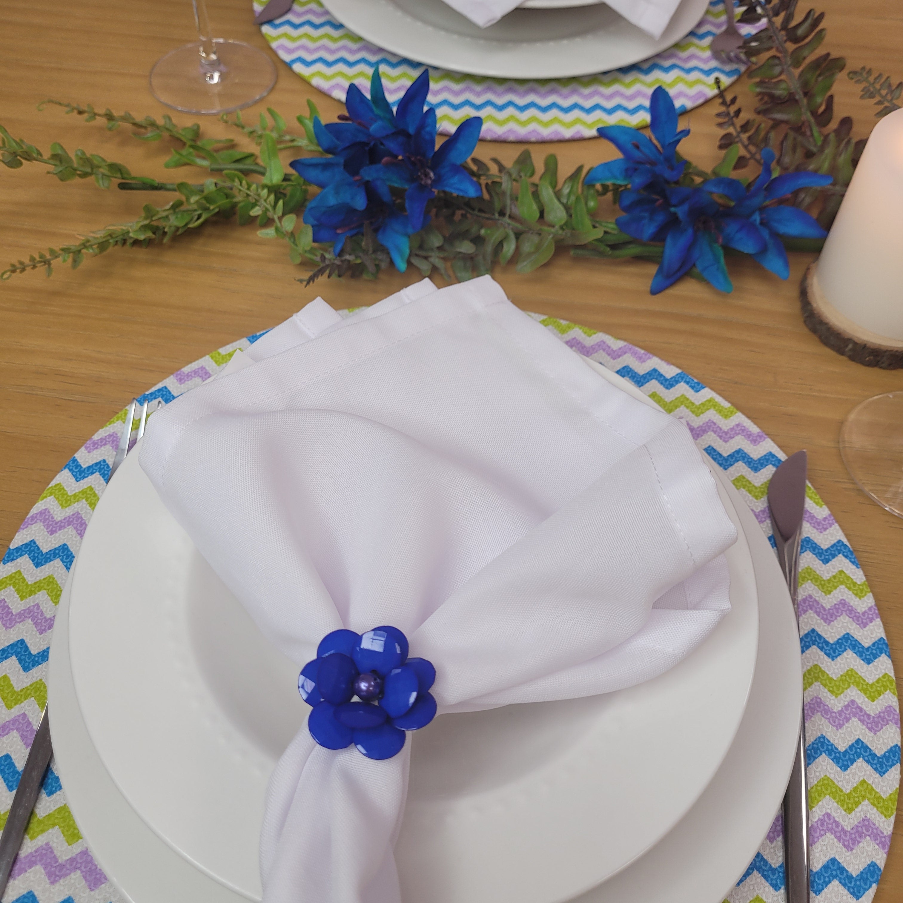 Maison Charlô | Conjunto de 4 Anéis de Guardanapo Delicados com Flores | Casamento, Ação de Graças, Natal, Ano Novo, Casamento, Banquete, Aniversário