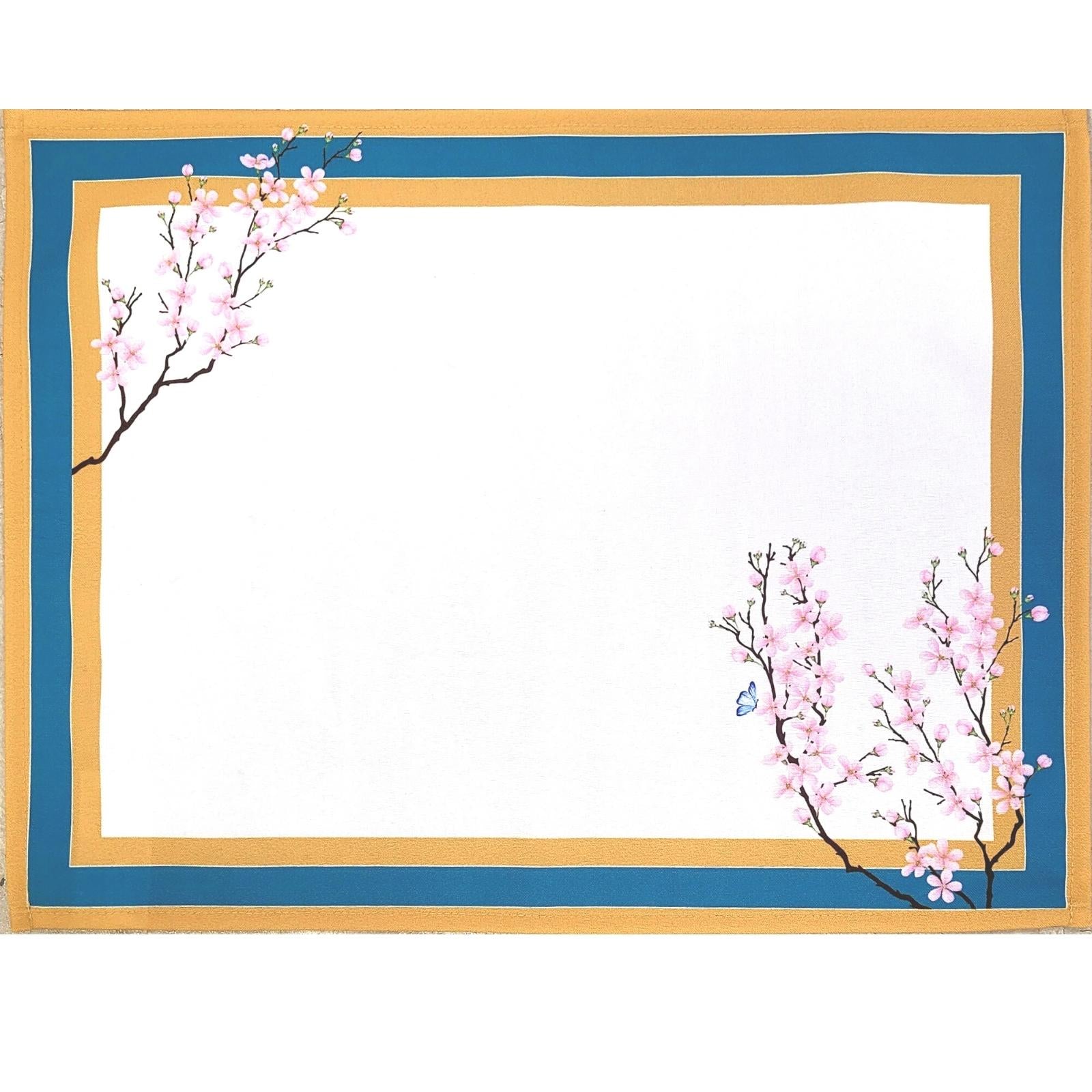Conjunto de 4 Jogos Americanos Retangulares Impermeáveis Ring Oriental Cherry 43x33cm