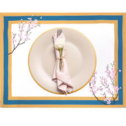 Conjunto de 4 Jogos Americanos Retangulares Impermeáveis Ring Oriental Cherry 43x33cm