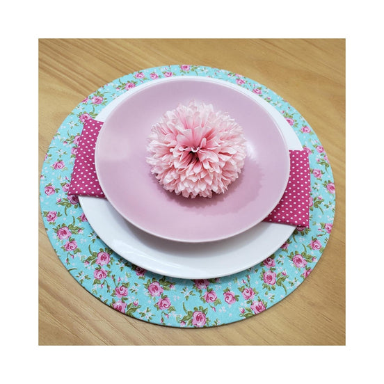 Jogo de 4 Capas para Sousplats Redondos Charlo, 35,5 cm de Diâmetro, Floral Romance