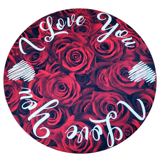 Set of 4 Round Placemats Covers I Love you 14 Dia inch