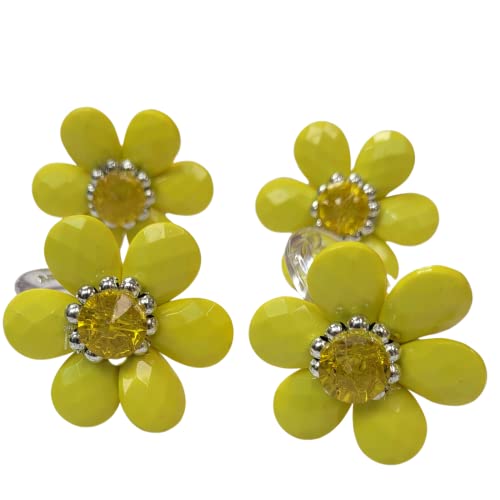 Maison Charlô | Conjunto de 4 Anéis de Guardanapo Delicados com Flores | Casamento, Ação de Graças, Natal, Ano Novo, Casamento, Banquete, Aniversário