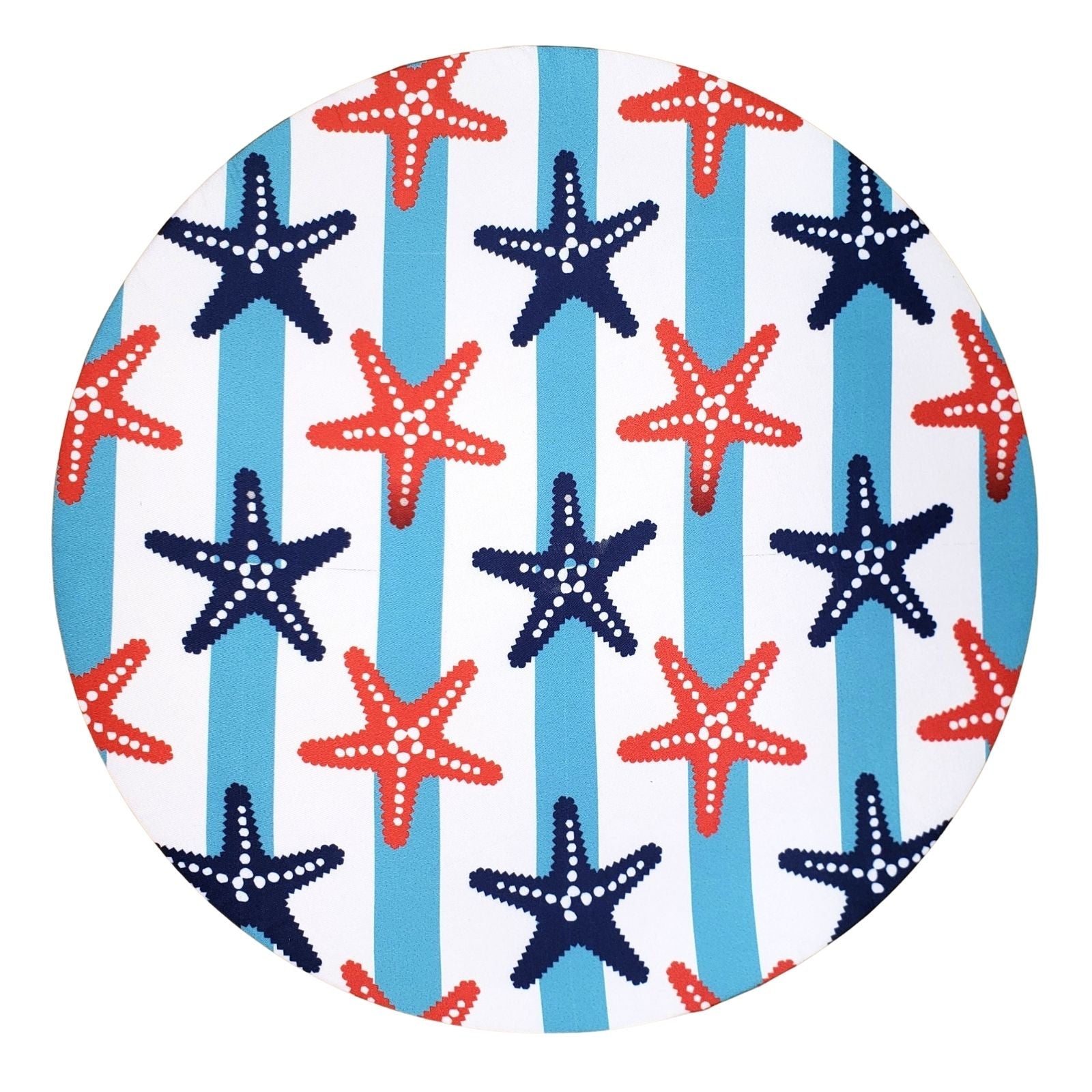 Conjunto de 4 Capas de Sousplat Redondas Estrela do Mar Azul 14 pol. de Diâmetro