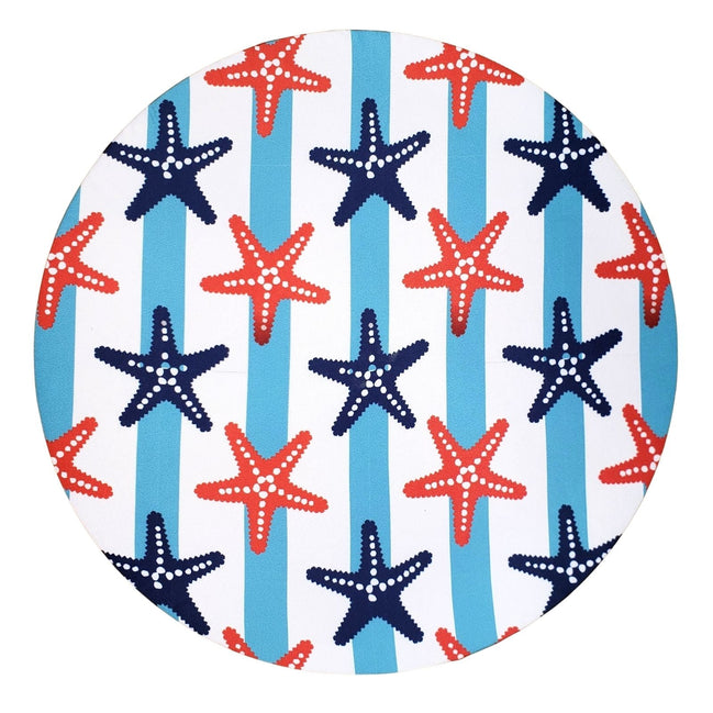 Conjunto de 4 Capas de Sousplat Redondas Estrela do Mar Azul 14 pol. de Diâmetro