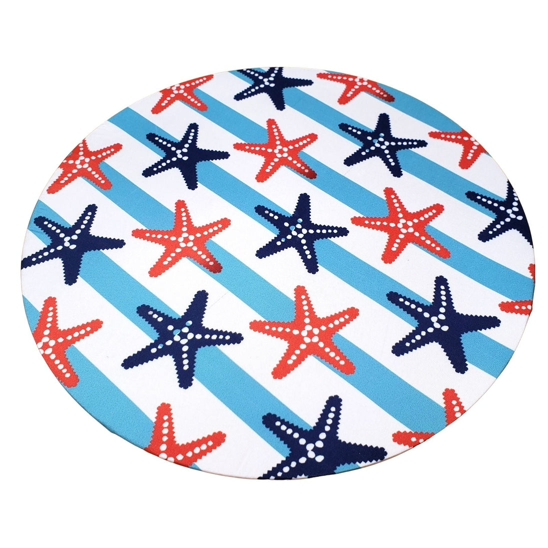Conjunto de 4 Capas de Sousplat Redondas Estrela do Mar Azul 14 pol. de Diâmetro