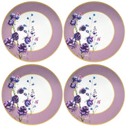 Conjunto com 4 Capas de Sousplat Redondo Aro Lilás Oriental 14 pol. Diâmetro