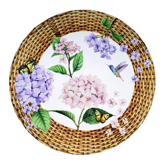 Charlo's Set of 4 Round Placemats Covers 14 Dia inch Ring Orchid for dining table setting