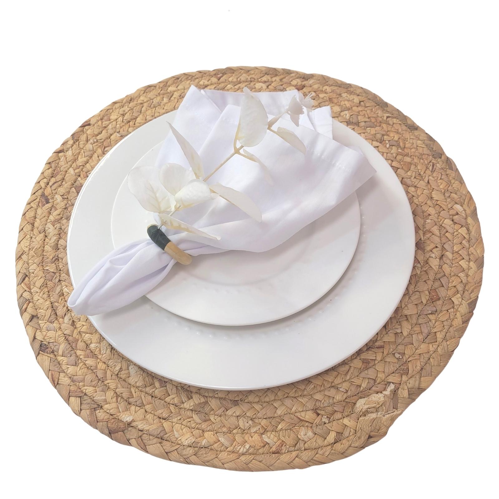 Set of 4 White Leaf Eucalyptus Napkin RingsRustic Napkin Ring, Minimalist Tabledecor, Oriental Tabledeco