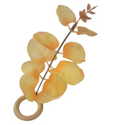 Set of 4 Yellow Leaf Eucalyptus Napkin Rings, Rustic Napkin Ring, Minimalist Tabledecor, Oriental Tabledeco