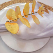 Set of 4 Yellow Leaf Eucalyptus Napkin Rings, Rustic Napkin Ring, Minimalist Tabledecor, Oriental Tabledeco